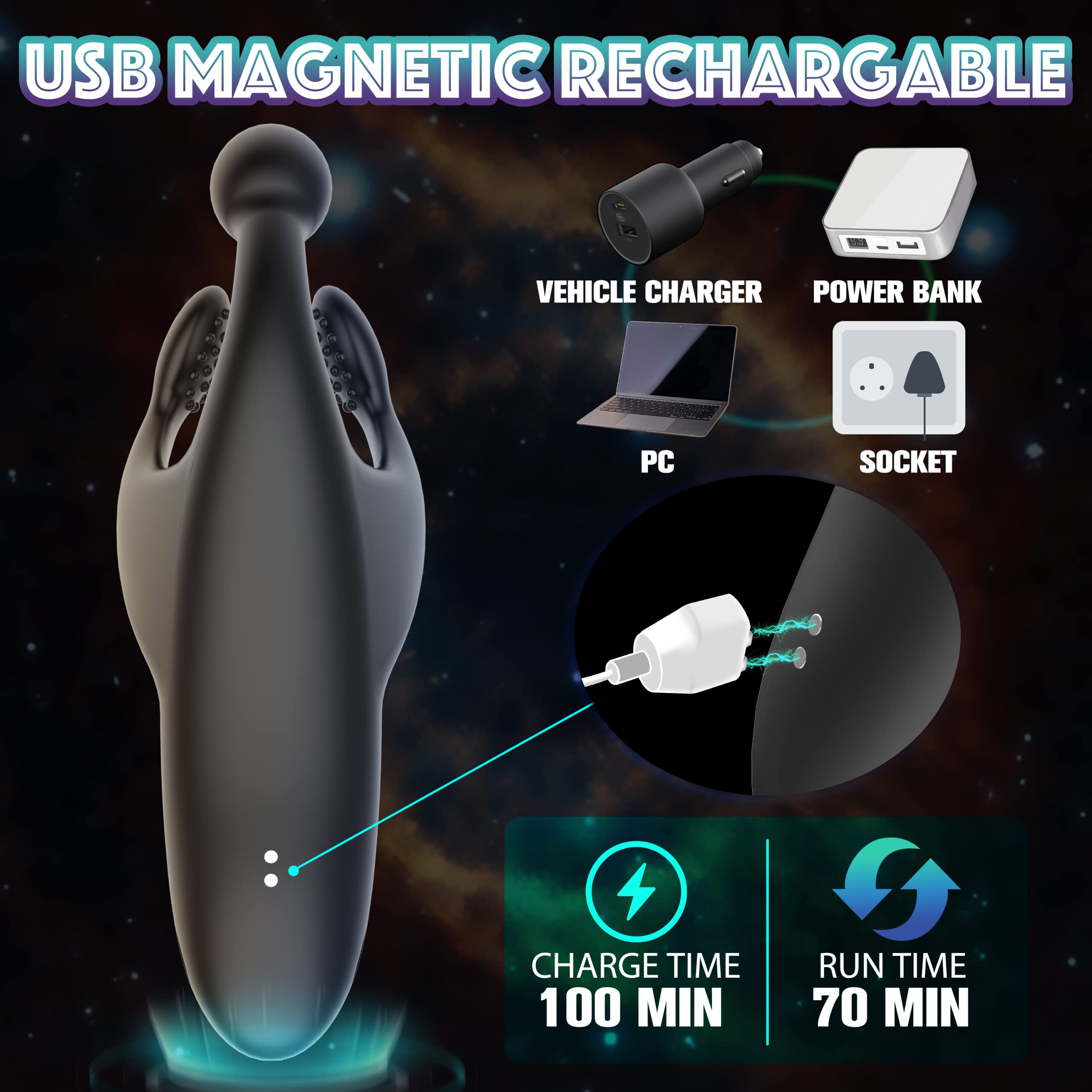 Vibrador para pénis com toque e vibração