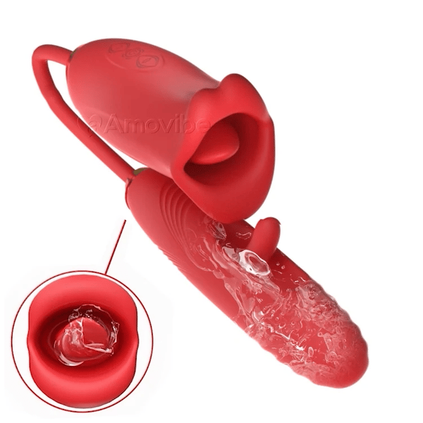 Vibrador agitador Amara Pro+ G Spot com função de beijo e língua vibratória