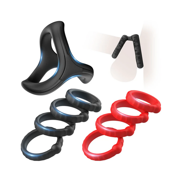 Conjunto de Anéis Penianos de Silicone Líquido