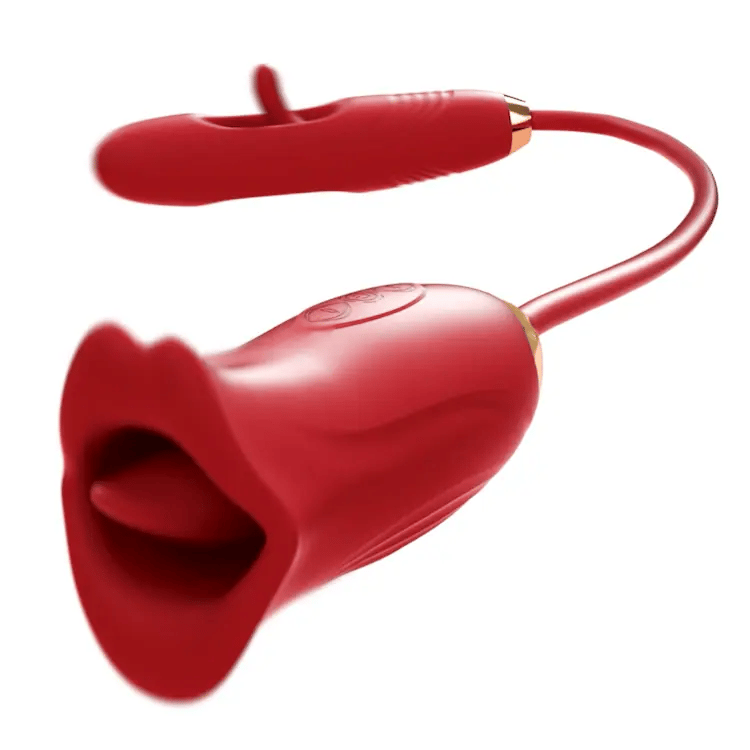 Vibrador de Clítoris com Movimento de Bater, Boca de Beijo e Vibração