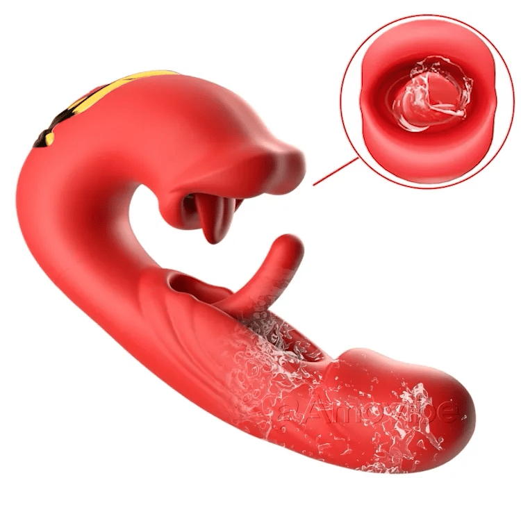 Vibrador de Clítoris com Movimento de Bater, Boca de Beijo e Vibração