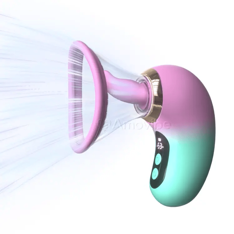 Vibrador 5 em 1 com sucção, lambida e controlo LCD