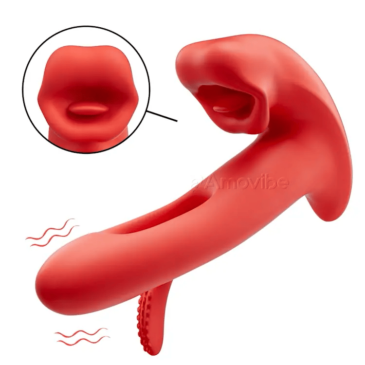 Vibrador de Clítoris com Movimento de Bater, Boca de Beijo e Vibração