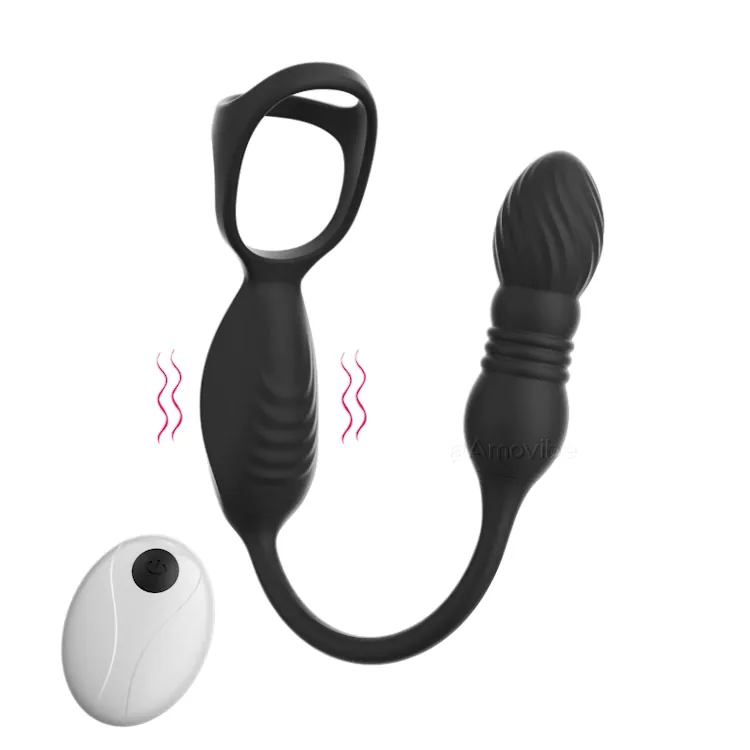 Massageador de Próstata com Impulso Remoto e 10 Funções de Vibração