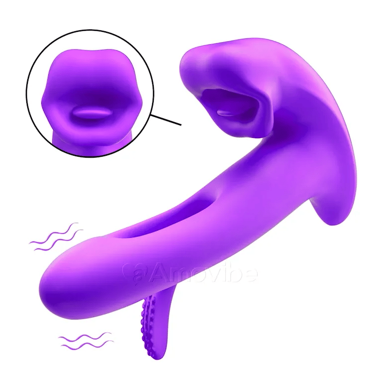 Vibrador de Clítoris com Movimento de Bater, Boca de Beijo e Vibração