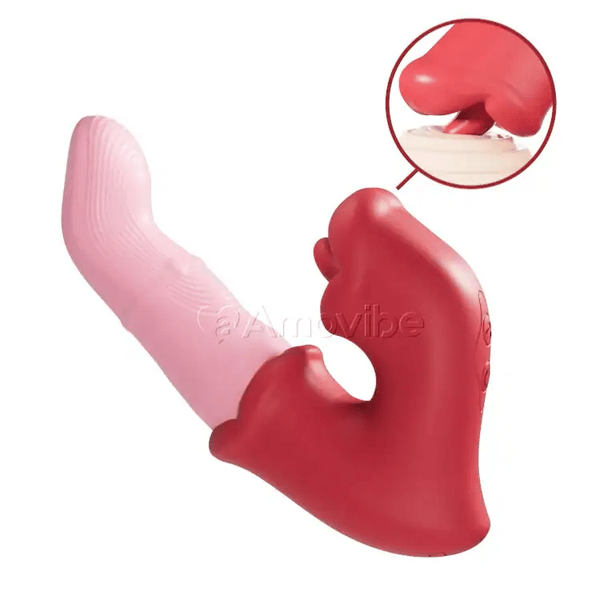 Vibrador para Ponto G e Clitóris – Ação de Lamber com a Língua, À Prova de Água