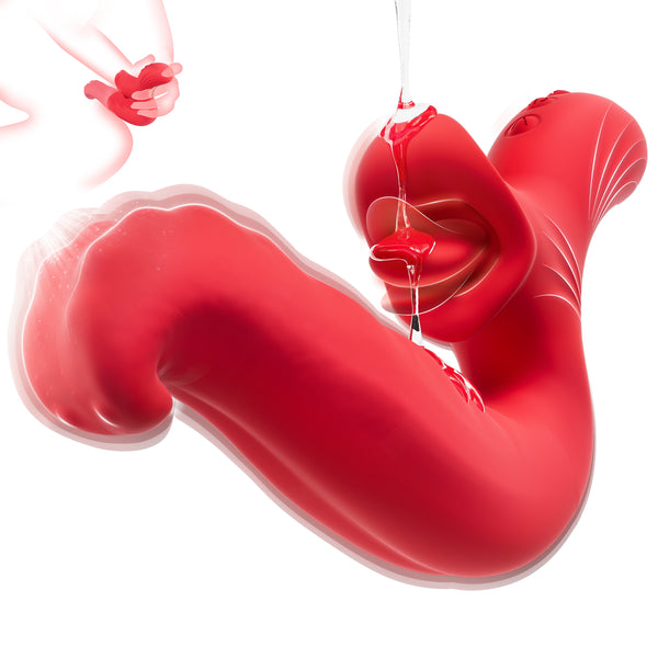 Vibrador com Língua Rotativa – 10 Modos Intensos para Estimulação do Clitóris e Mamilos
