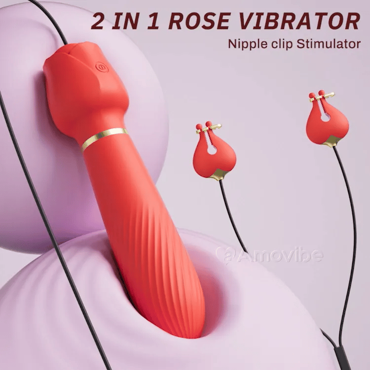 Vibrador Clitoriano com Grampos para Mamilos