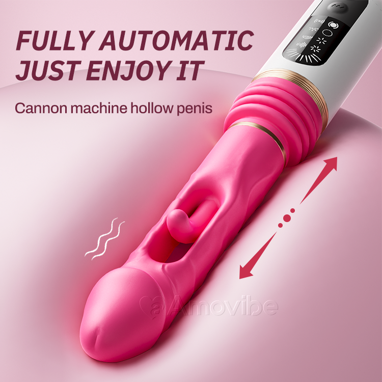 Vibrador Dildo de Empurrar com Padrões de Bater e Vibrar (Base de Ventosa Incluída)