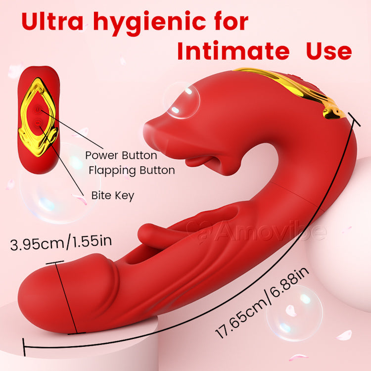 Vibrador de Clítoris com Movimento de Bater, Boca de Beijo e Vibração