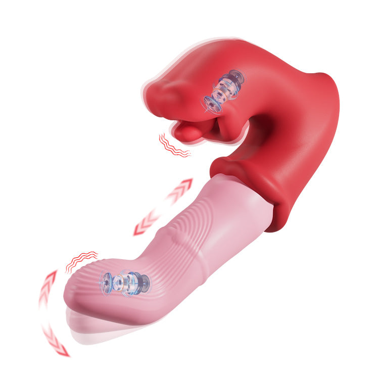 Vibrador para Ponto G e Clitóris – Ação de Lamber com a Língua, À Prova de Água