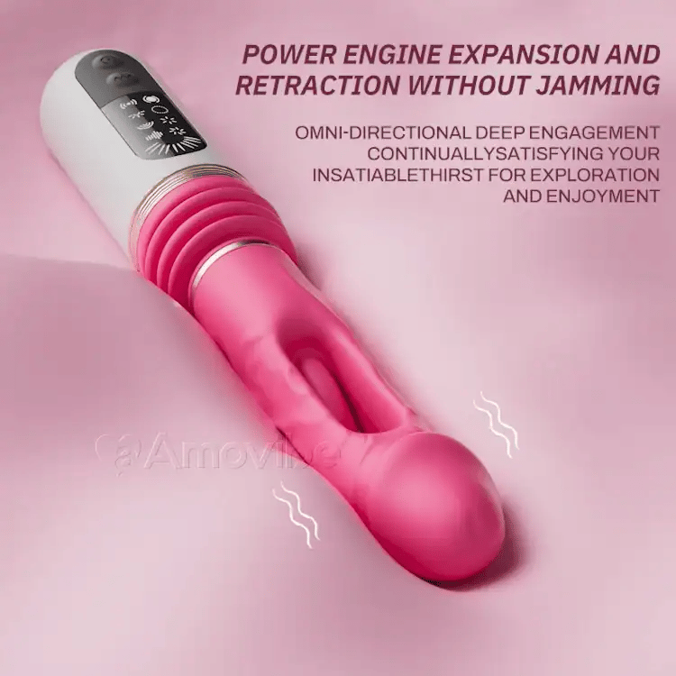 Vibrador Dildo de Empurrar com Padrões de Bater e Vibrar (Base de Ventosa Incluída)