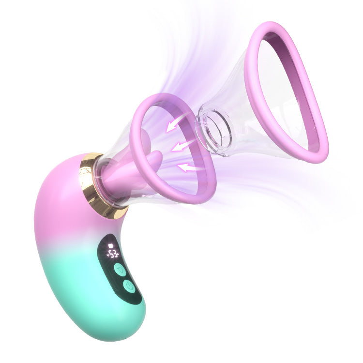 Vibrador 5 em 1 com sucção, lambida e controlo LCD