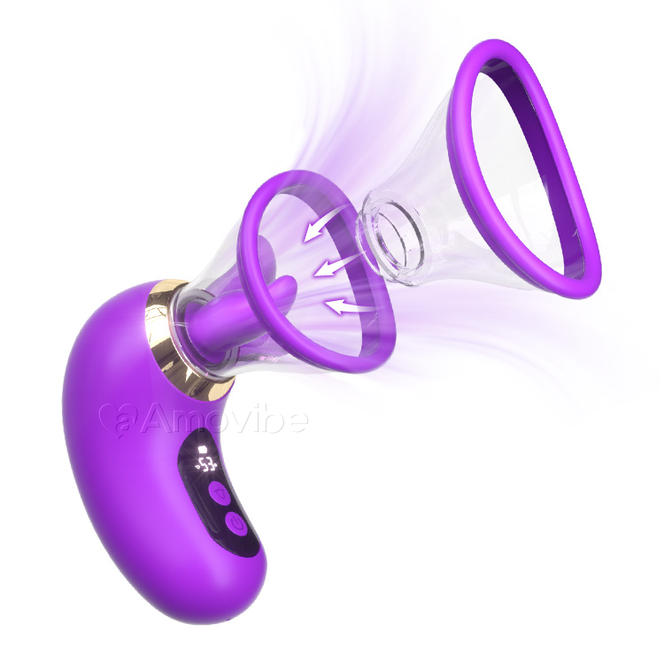Vibrador 5 em 1 com sucção, lambida e controlo LCD