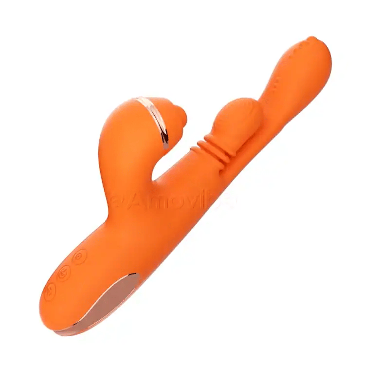 Vibrador para Ponto G com Massagem de Movimento Circular, Vibração e 3 Capas para Tapinha no Clitóris, Cócegas e Lamber