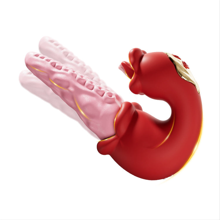 Vibrador Polvo 2 em 1 com Língua Provocadora e 10 Modos de Vibração