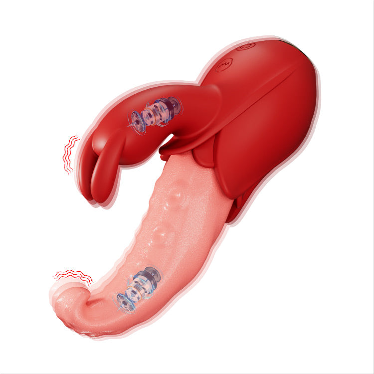 Vibrador de Língua 10 Modos, Estimulação Dupla, Silencioso