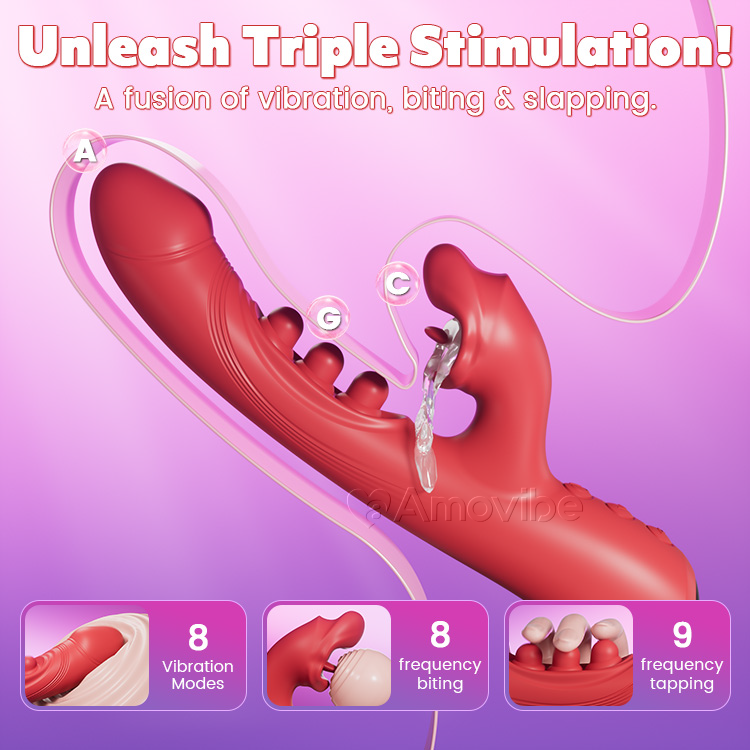 Vibrador Kissing & Triple-Tap – Estimulação do Clitóris e Ponto G