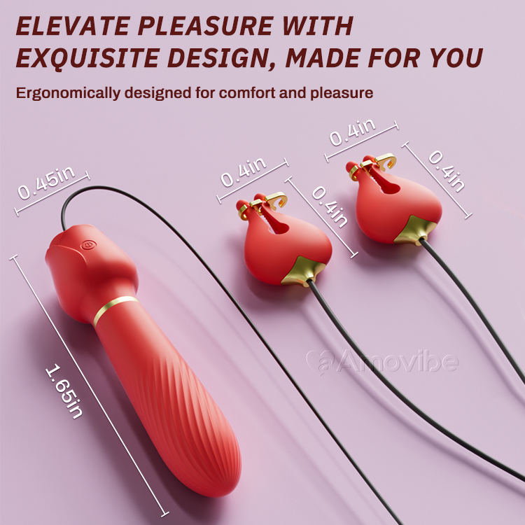 Vibrador Clitoriano com Grampos para Mamilos