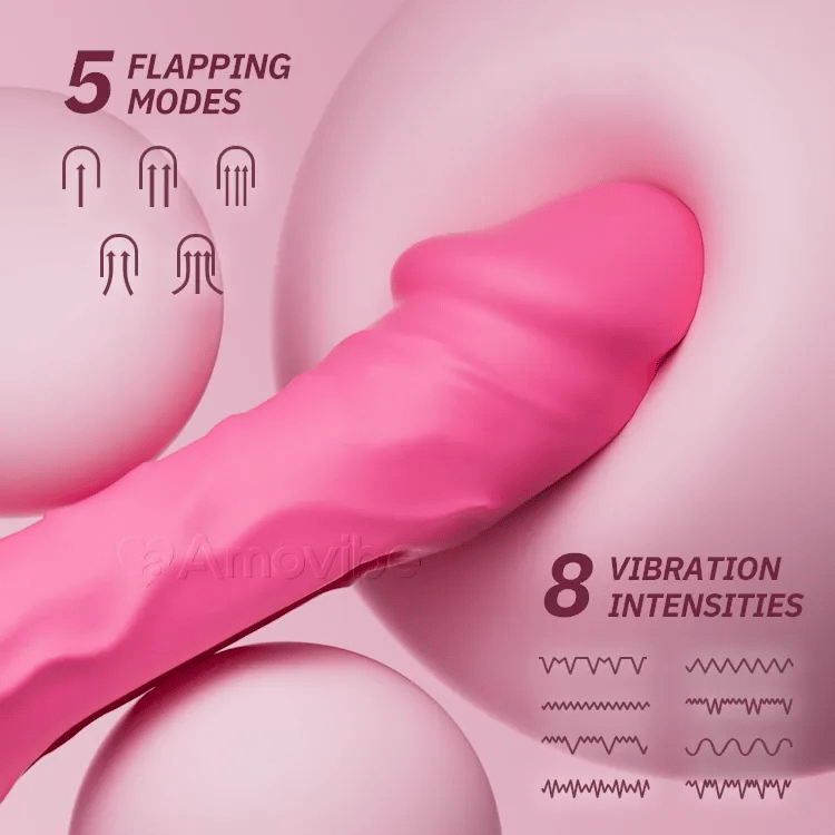 Vibrador Dildo de Empurrar com Padrões de Bater e Vibrar (Base de Ventosa Incluída)
