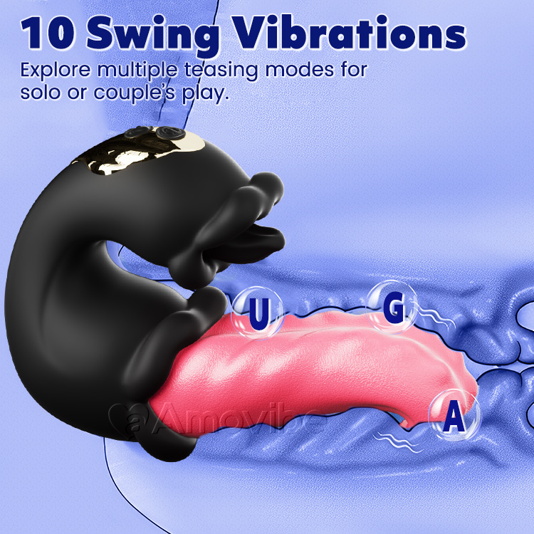 Vibrador de Estimulação do Ponto G com Design Duplo de Rosa, para Empurrar e Lamber