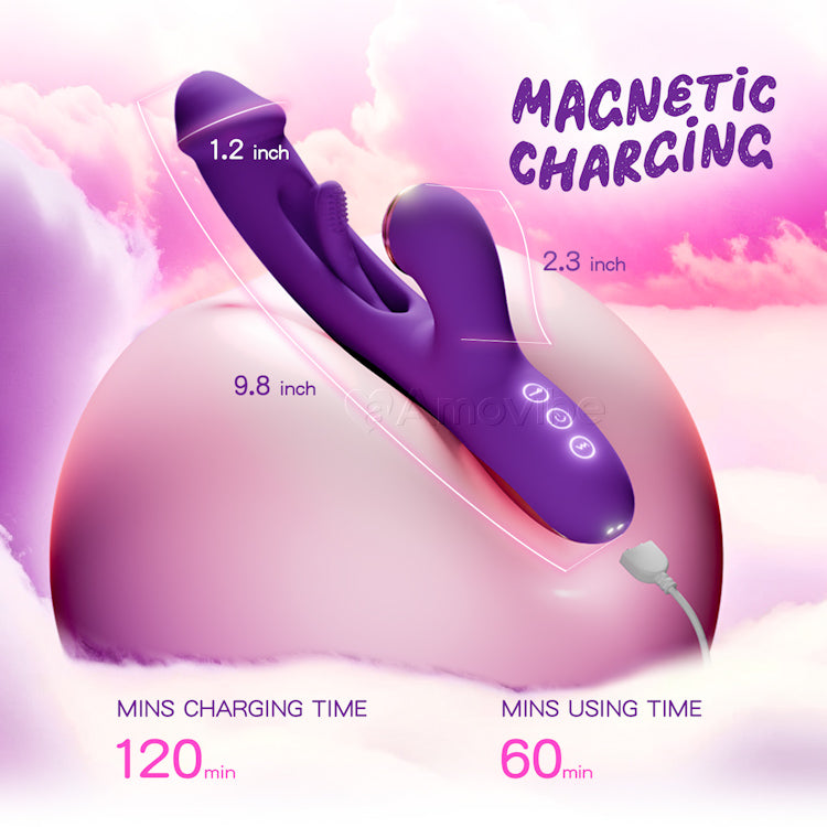 Vibrador inovador com movimento de bater para ponto G com capas de silicone substituíveis para funções de bater, fazer cócegas e lamber