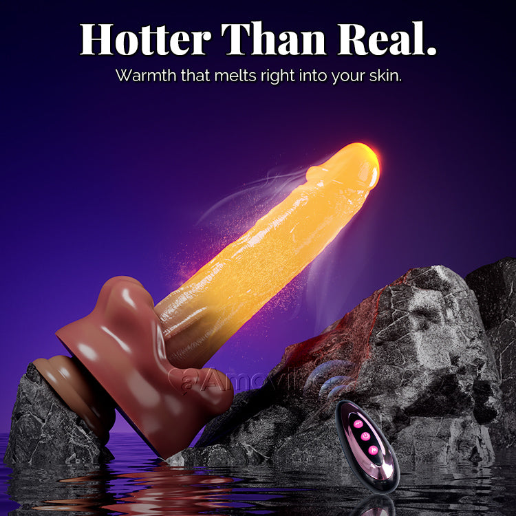 Dildo Vibratório de Boca de 9 Polegadas com Aquecimento e Controlo Remoto