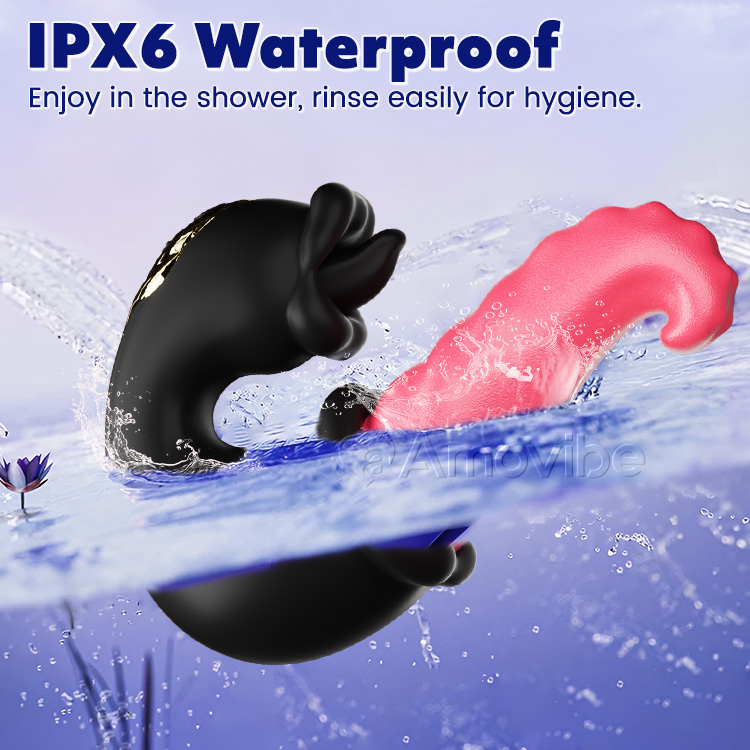 Vibrador de Estimulação do Ponto G com Design Duplo de Rosa, para Empurrar e Lamber