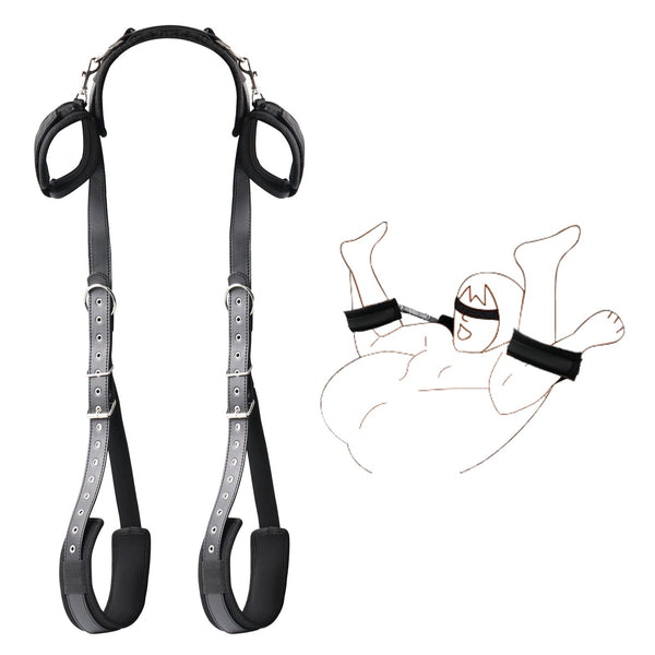 Conjunto de Bondage BDSM – Conjunto Completo com Algemas, Bandas para Coxas e Suporte para Pescoço