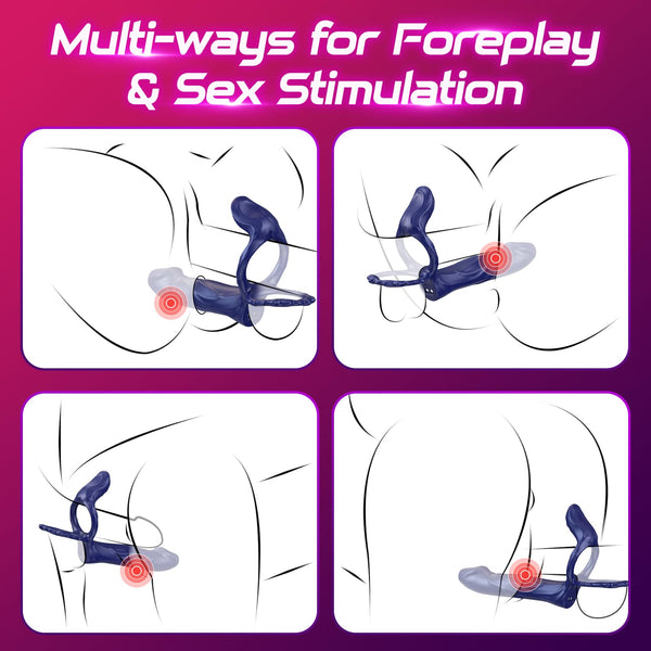 Arnês com Pénis e Capa Vibratória – Anel Peniano para Estimulação Clitoriana e do Ponto G