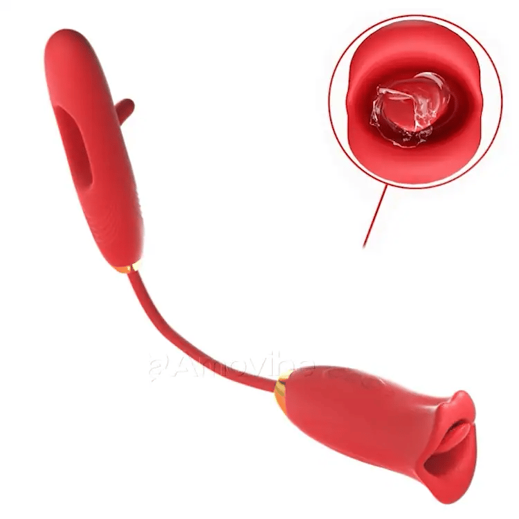 Vibrador de Clítoris com Movimento de Bater, Boca de Beijo e Vibração